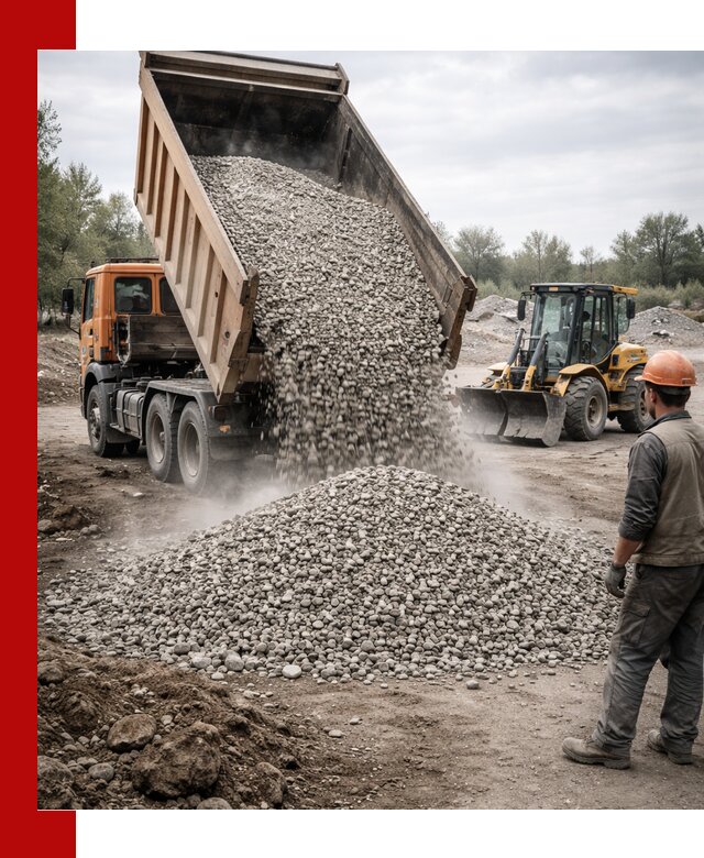 Доставка щебня в Кирово-чепецке крупными и мелкими фракциями