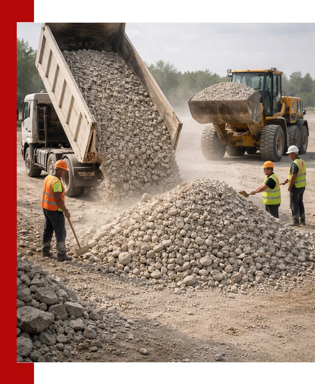 Доставка известнякового щебня фр. 40-70 в Кирово-чепецке