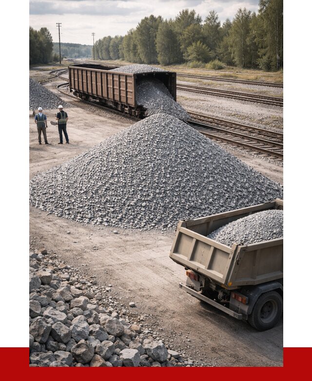 Железнодорожный щебень 20-60 в Кирово-чепецке от 1849 р. | ПРОНЕРУДКрв