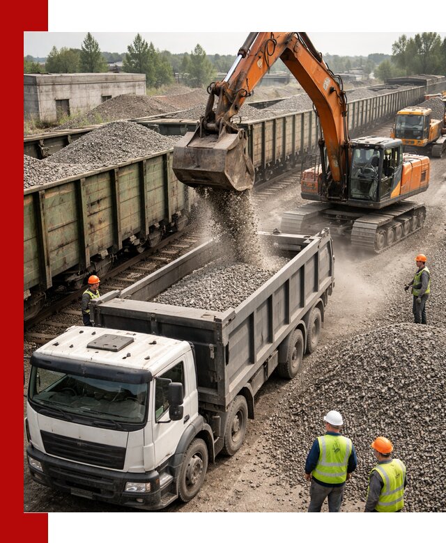 Железнодорожный щебень фракция 25–60 для поставок в Кирово-чепецке