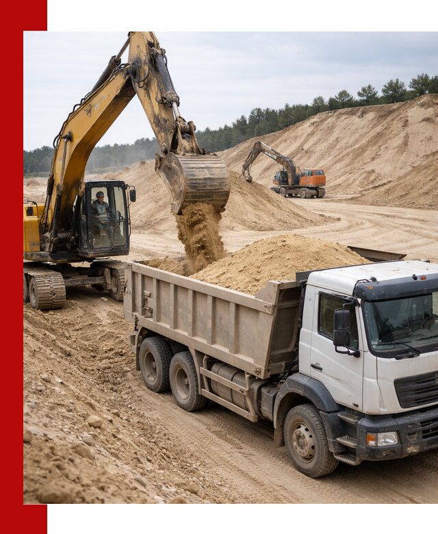 Доставка карьерного песка с самосвалами и разгрузкой в Кирово-чепецке