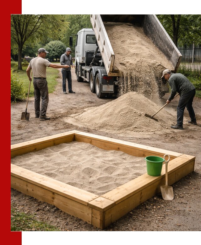 Песок для песочницы с доставкой в Кирово-чепецке недорого и чистый