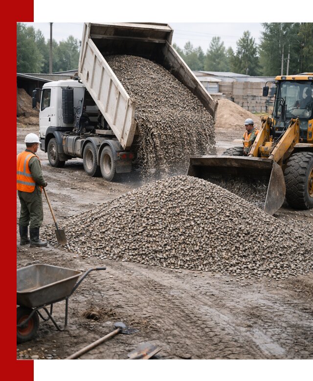 Мытый гравий с доставкой в Кирово-чепецке от карьера до участка