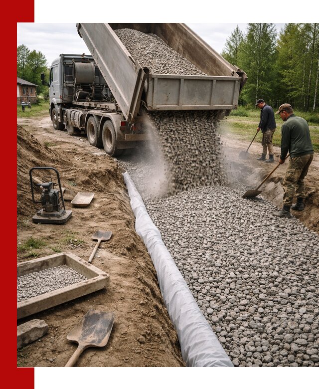 Гравий для дренажа с доставкой в Кирово-чепецке качественный и недорогой