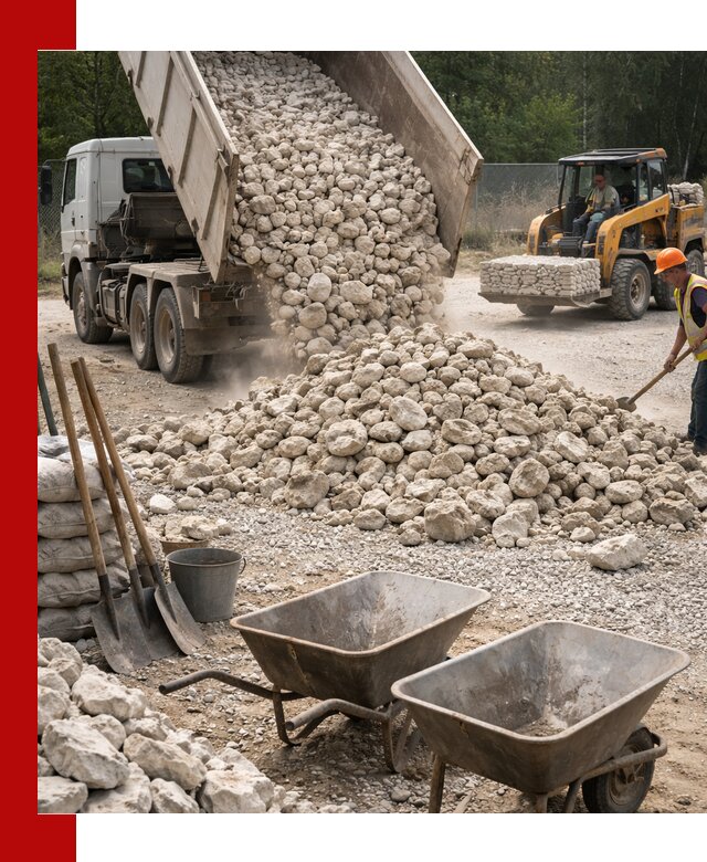 Доставка и продажа бутового известнякового камня в Кирово-чепецке