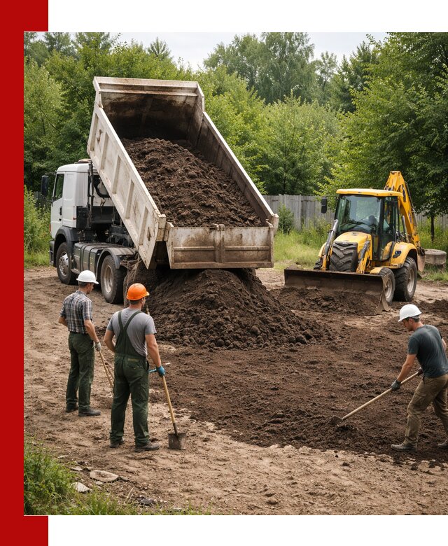 Доставка и укладка грунта для выравнивания участка в Кирово-чепецке