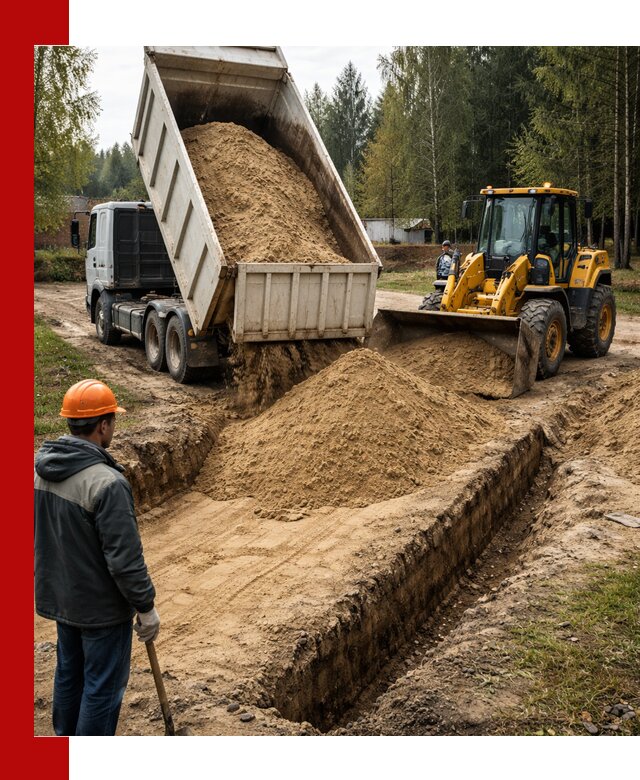 Доставка песчаного грунта в Кирово-чепецке для строительных работ
