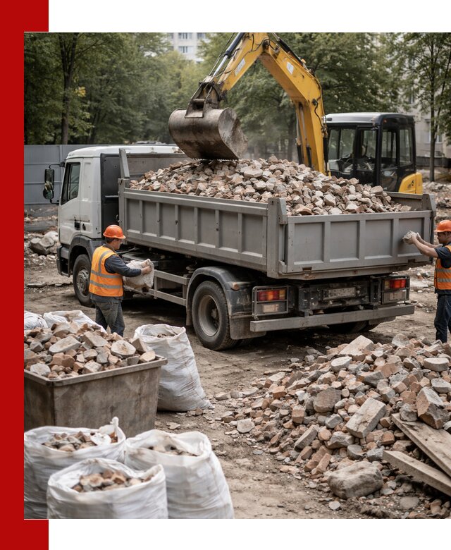 Вывоз строительного мусора в Кирове-Чепецке с самосвалами и контейнерами